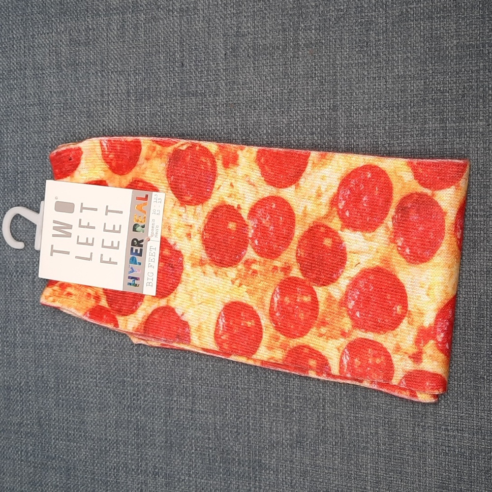 Socks Sox Pepperoni Pizza Two Left Feet Co. Unisex Apizza Pie Lover Pep NWT